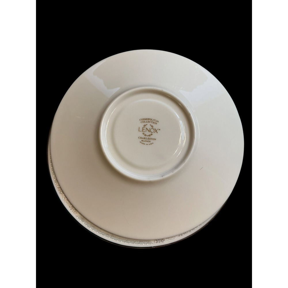 Lenox Charleston Cosmopolitan Collection Saucer Ivory Floral Platinum Trim USA